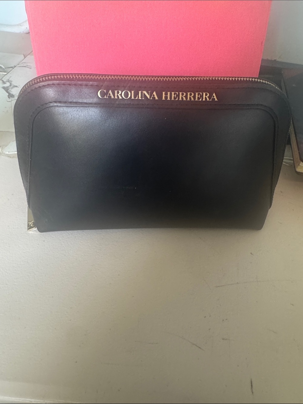 Carolina Herrera cosmetic Black Leather Bag